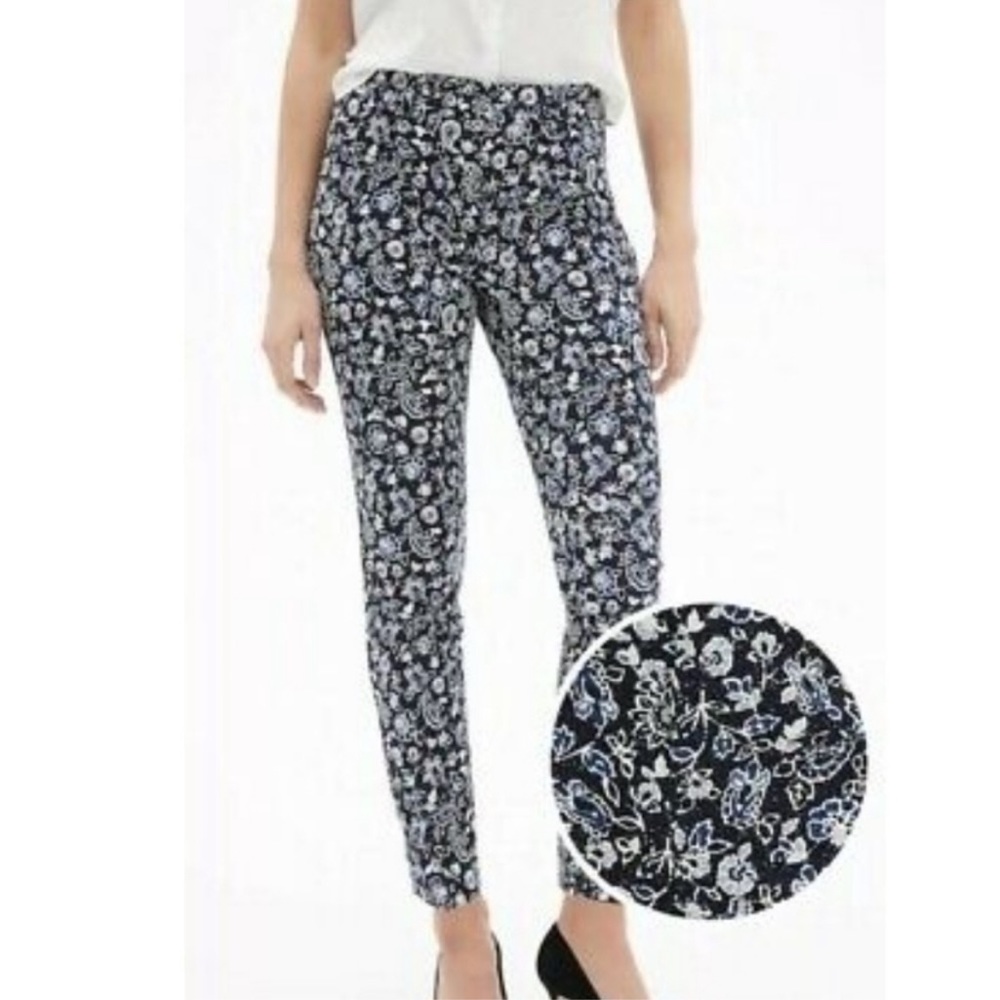 GAP Blue Floral Signature Skinny Ankle Jeans